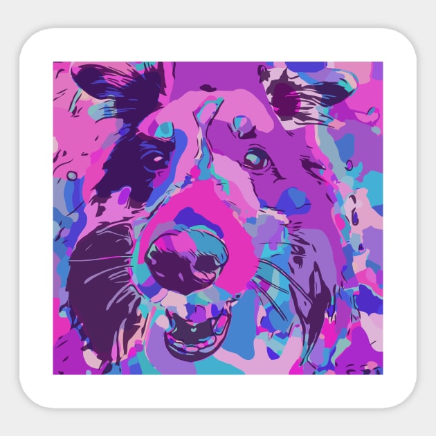 Abstract Dog Sticker by WelshDesigns